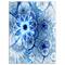 Designart - Dark Blue Flower Pattern Design - Floral Art Canvas Print